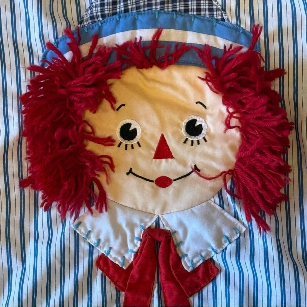 Vintage Raggedy Ann & Andy Quilt Blanket Applause Licensed 80s 90s Collectible